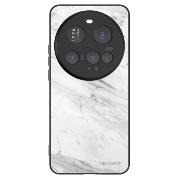 Picasee silikónový čierny obal pre Xiaomi 15 Ultra - White marble