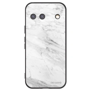 Picasee silikónový čierny obal pre Google Pixel 9 - White marble