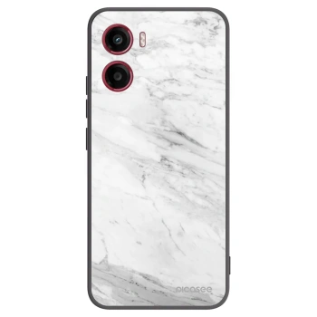 Picasee silikónový čierny obal pre Motorola Moto G05 - White marble