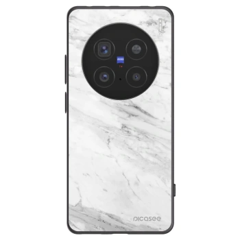 Picasee silikónový čierny obal pre Vivo X200 Pro - White marble