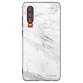 Picasee silikónový čierny obal pre Huawei P30 - White marble