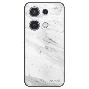 Picasee silikónový čierny obal pre Xiaomi Redmi Note 14S - White marble
