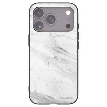 Picasee silikónový čierny obal pre Apple iPhone 17 Pro - White marble