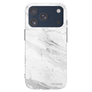 Picasee silikónový prehľadný obal pre Apple iPhone 17 Pro - White marble