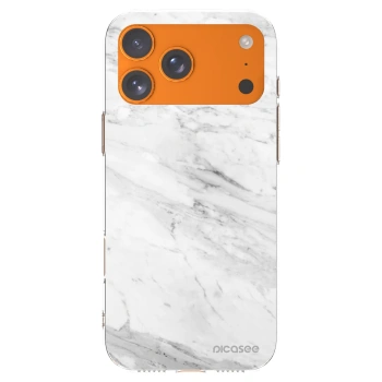 Picasee silikónový prehľadný obal pre Apple iPhone 17 Pro Max - White marble