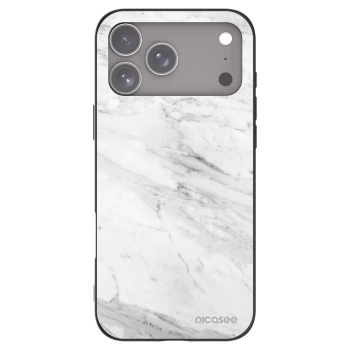 Picasee silikónový čierny obal pre Apple iPhone 17 Pro Max - White marble