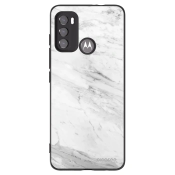 Picasee silikónový čierny obal pre Motorola Edge 60 5G - White marble