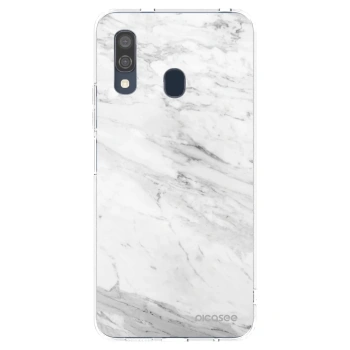 Picasee silikónový prehľadný obal pre Samsung Galaxy A40 A405F - White marble