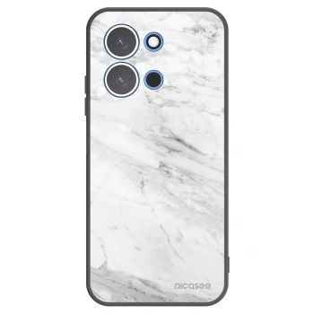 Picasee silikónový čierny obal pre Xiaomi Redmi 15C 4G - White marble