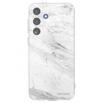 Picasee silikónový prehľadný obal pre Samsung Galaxy S25 FE 5G - White marble