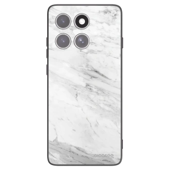 Picasee silikónový čierny obal pre Motorola Edge 60 Fusion - White marble