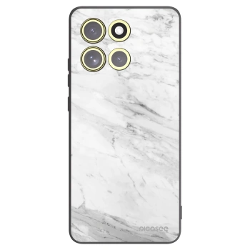 Picasee silikónový čierny obal pre Motorola Moto G86 Power 5G - White marble