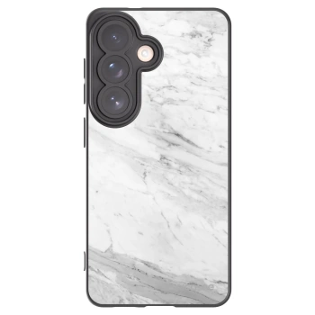 Picasee silikónový čierny obal pre Samsung Galaxy S26 - White marble
