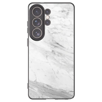 Picasee silikónový čierny obal pre Samsung Galaxy S26 Ultra - White marble