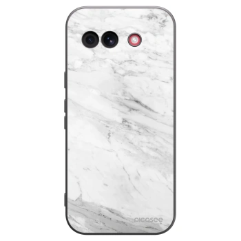 Picasee silikónový čierny obal pre Google Pixel 10a - White marble