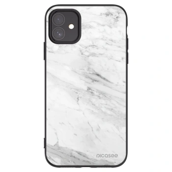 Picasee silikónový čierny obal pre Apple iPhone 11 - White marble