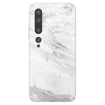 Picasee silikónový prehľadný obal pre Xiaomi Mi Note 10 (Pro) - White marble