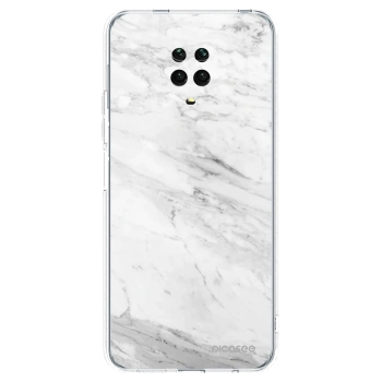 Picasee silikónový prehľadný obal pre Xiaomi Redmi Note 9 Pro - White marble