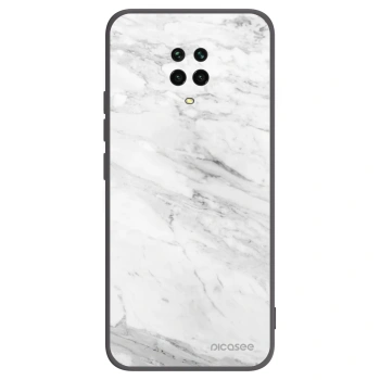Picasee silikónový čierny obal pre Xiaomi Redmi Note 9 Pro - White marble