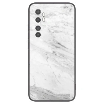 Picasee silikónový čierny obal pre Xiaomi Mi Note 10 Lite - White marble