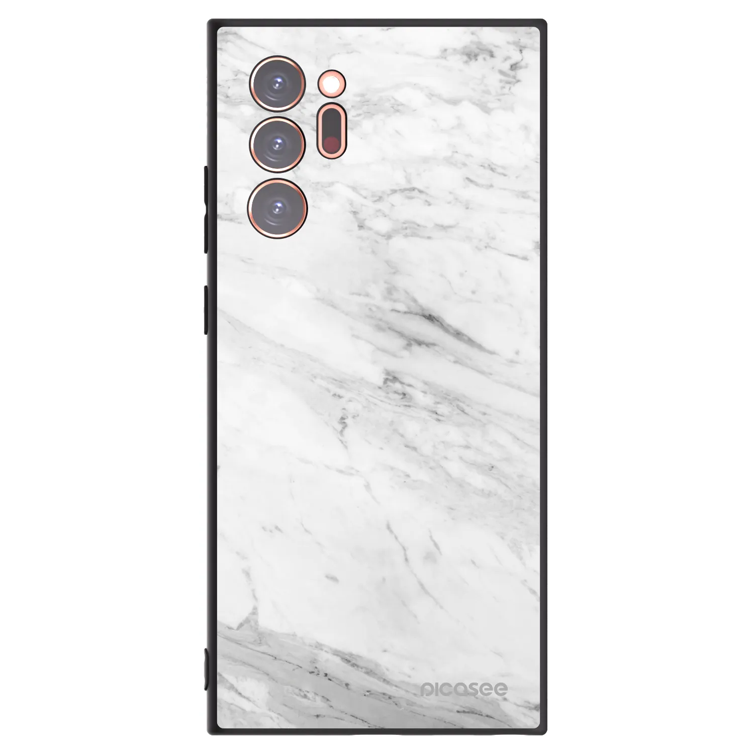 Picasee silikónový čierny obal pre Samsung Galaxy Note 20 Ultra - White marble
