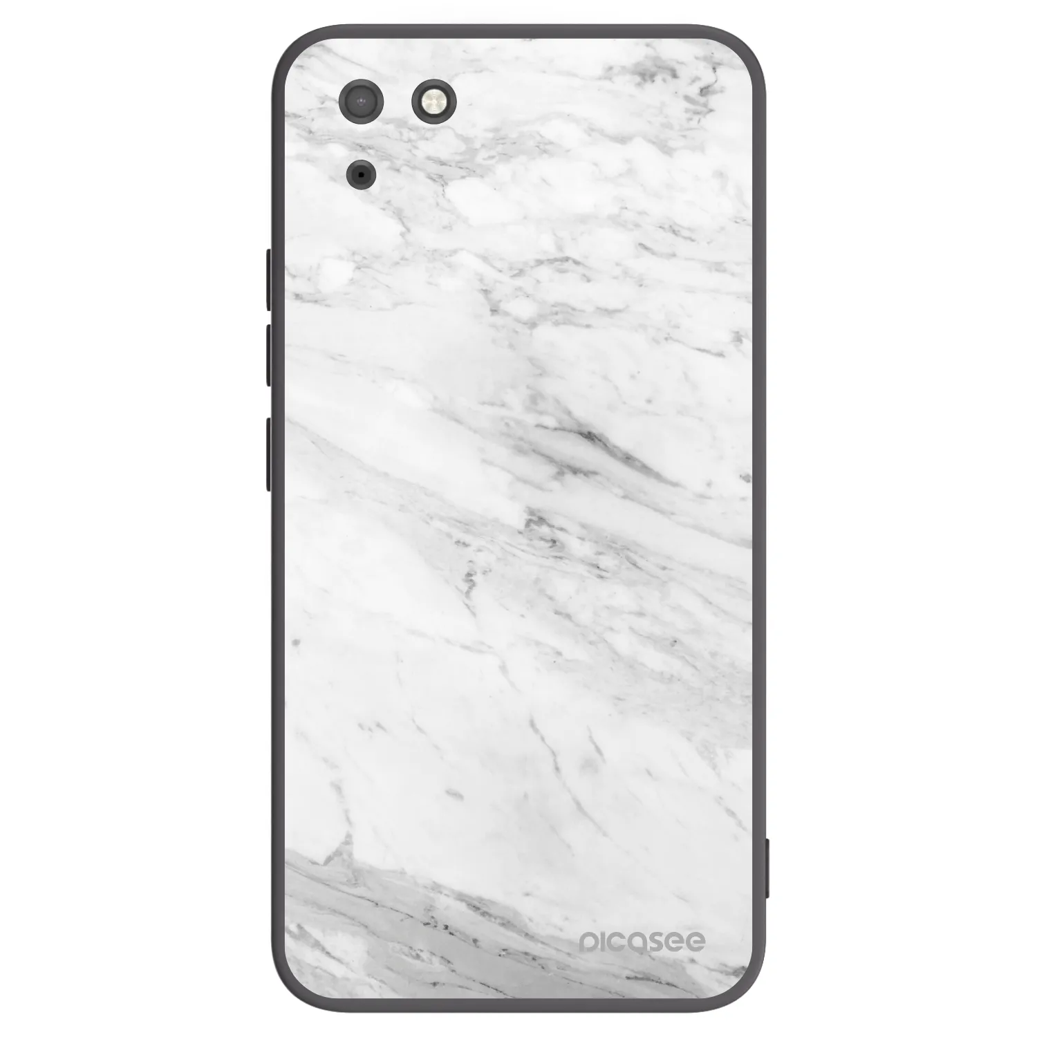 Picasee silikónový čierny obal pre Huawei Y5P - White marble