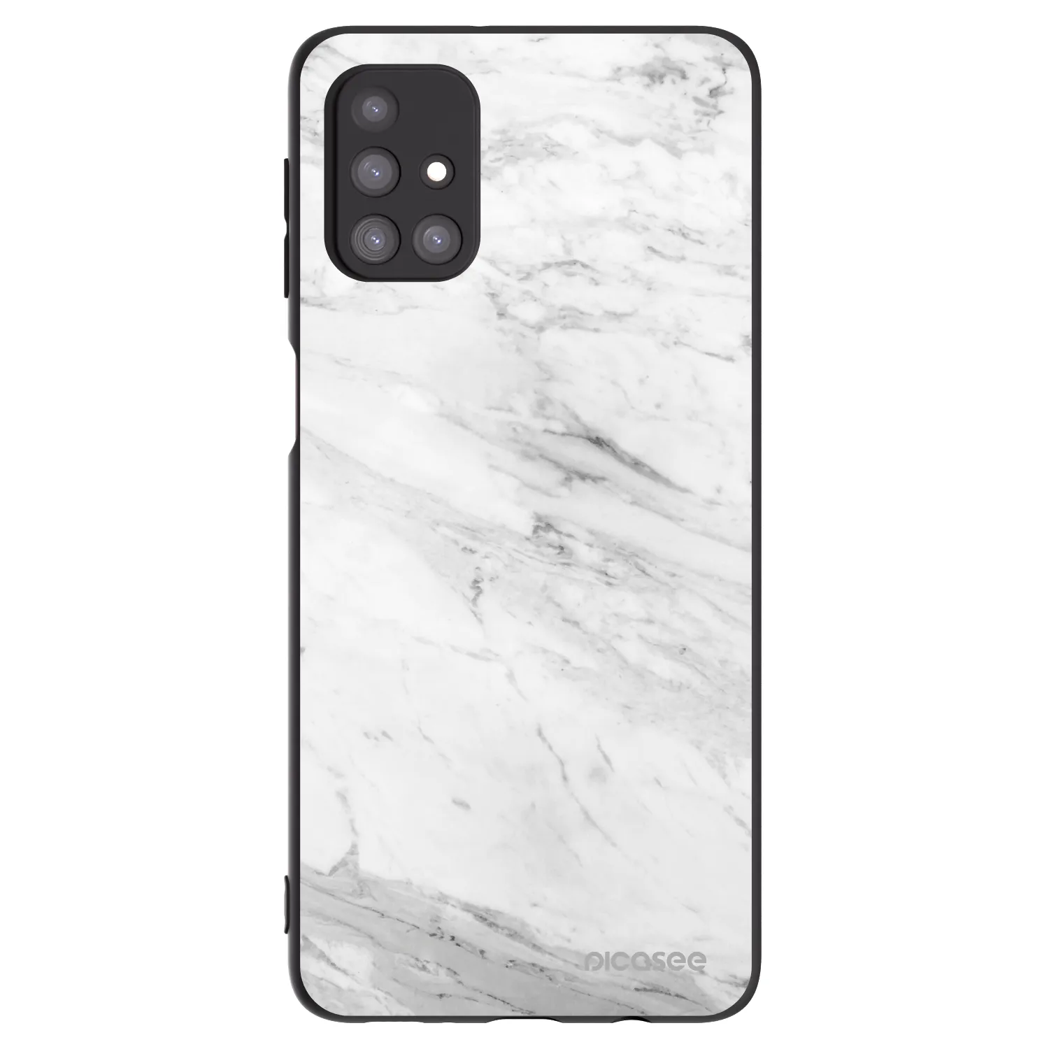 Picasee silikónový čierny obal pre Samsung Galaxy M31s - White marble