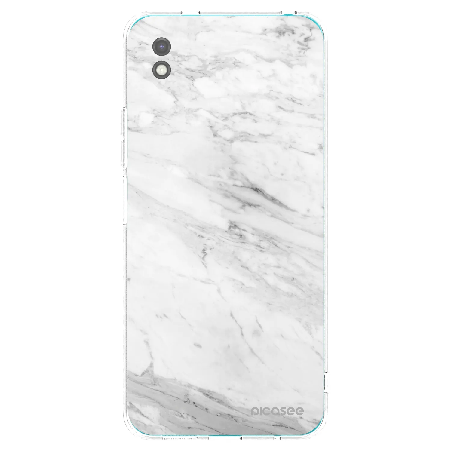 Picasee silikónový čierny obal pre Xiaomi Redmi 9A - White marble