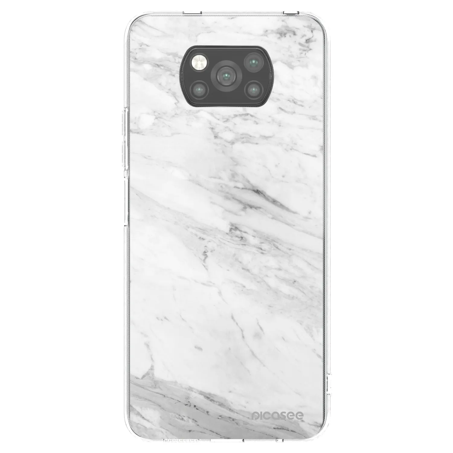 Picasee silikónový čierny obal pre Xiaomi Poco X3 - White marble