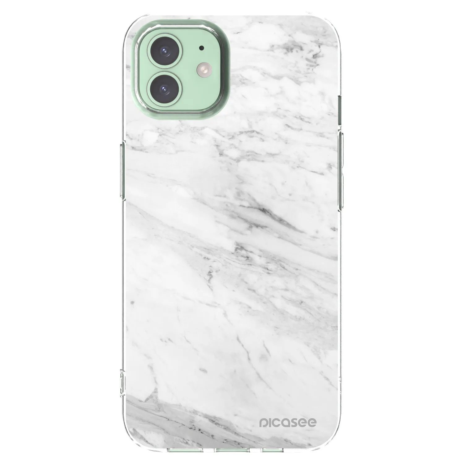 Picasee silikónový prehľadný obal pre Apple iPhone 12 Pro - White marble