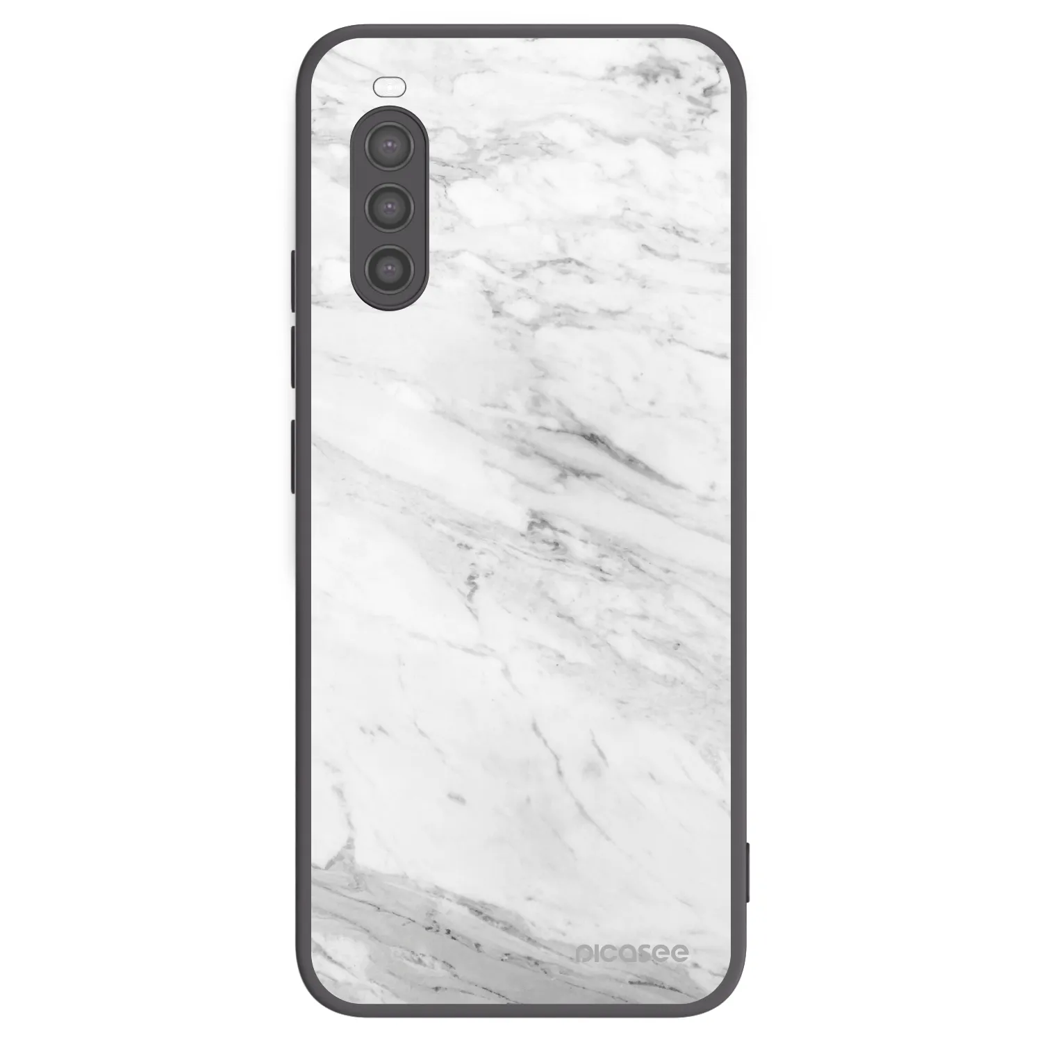 Picasee silikónový čierny obal pre Sony Xperia 10 II - White marble
