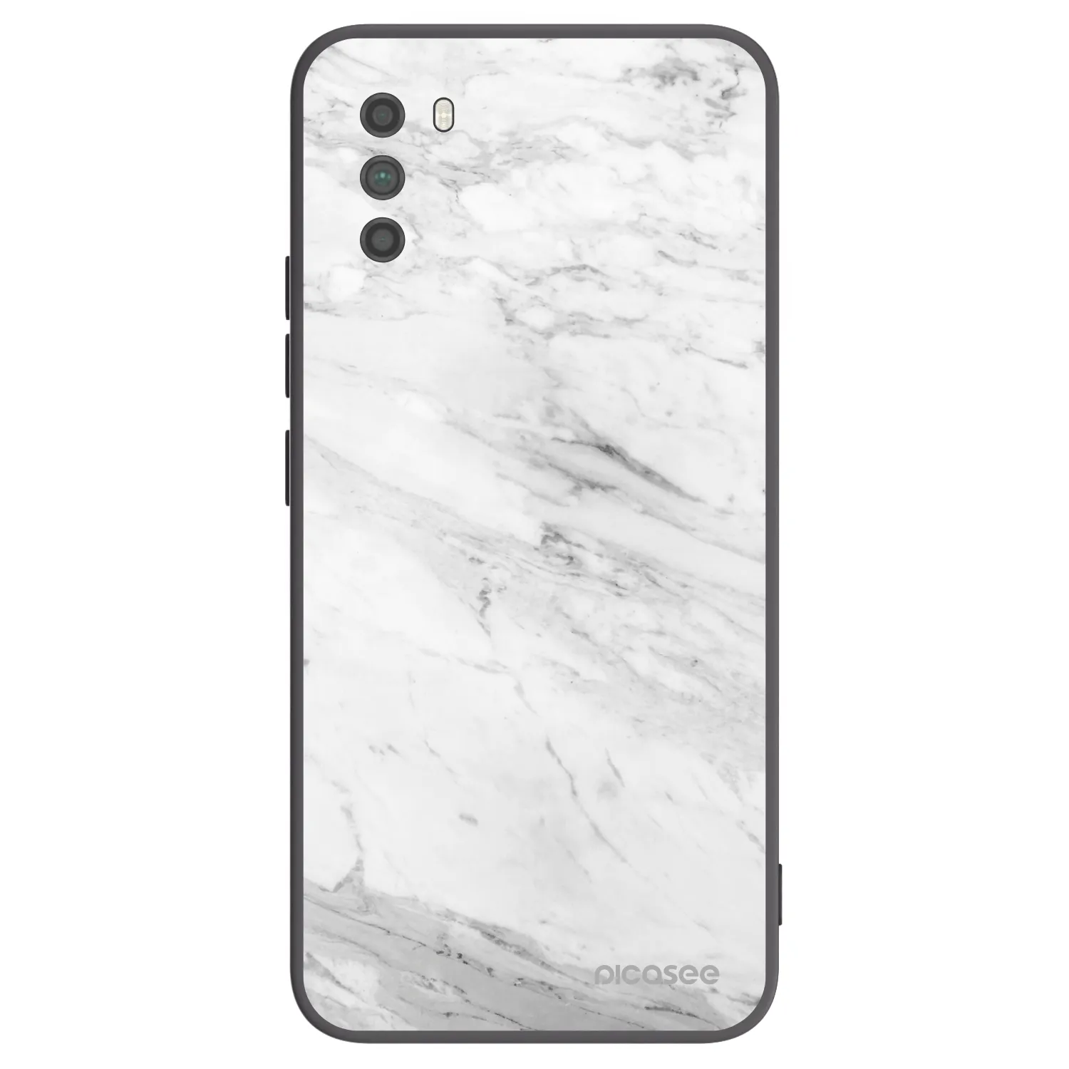 Picasee silikónový čierny obal pre Xiaomi Poco M3 - White marble