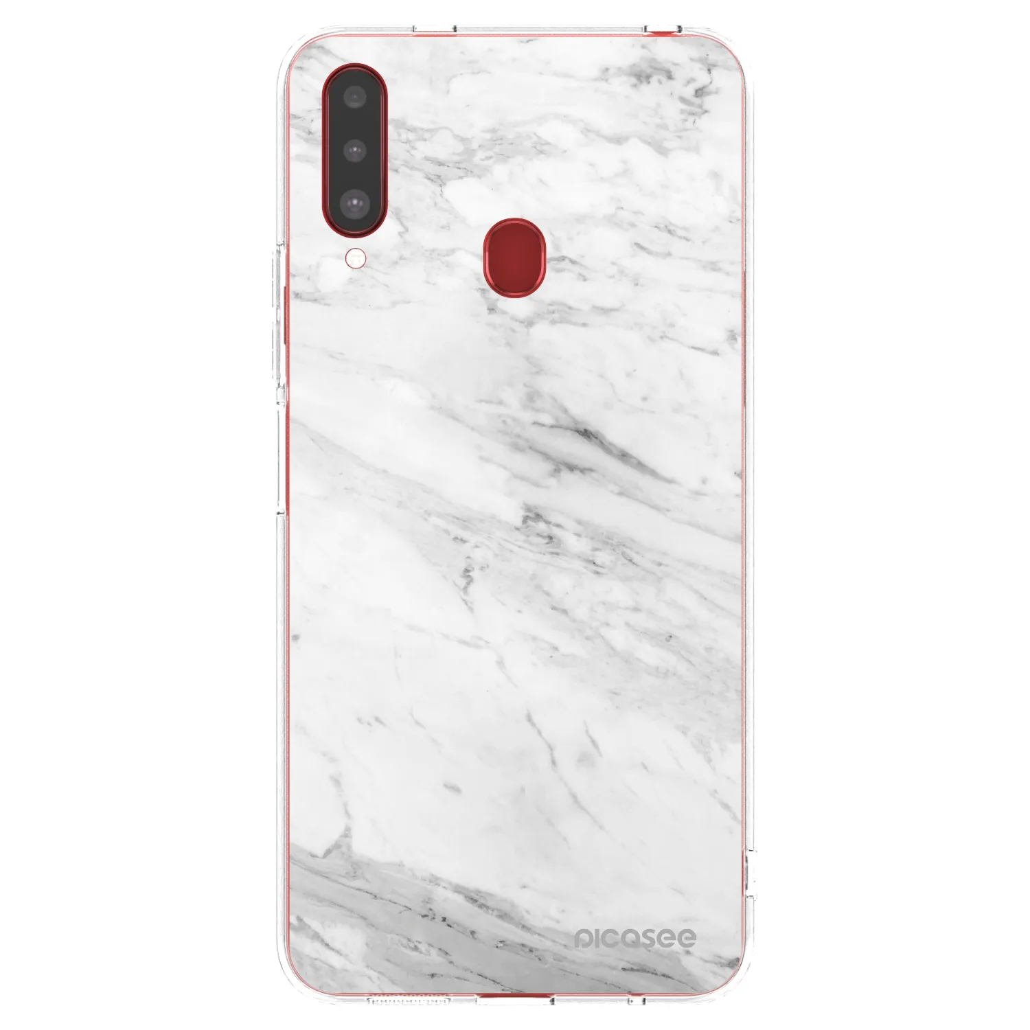 Picasee silikónový prehľadný obal pre Samsung Galaxy A20s - White marble