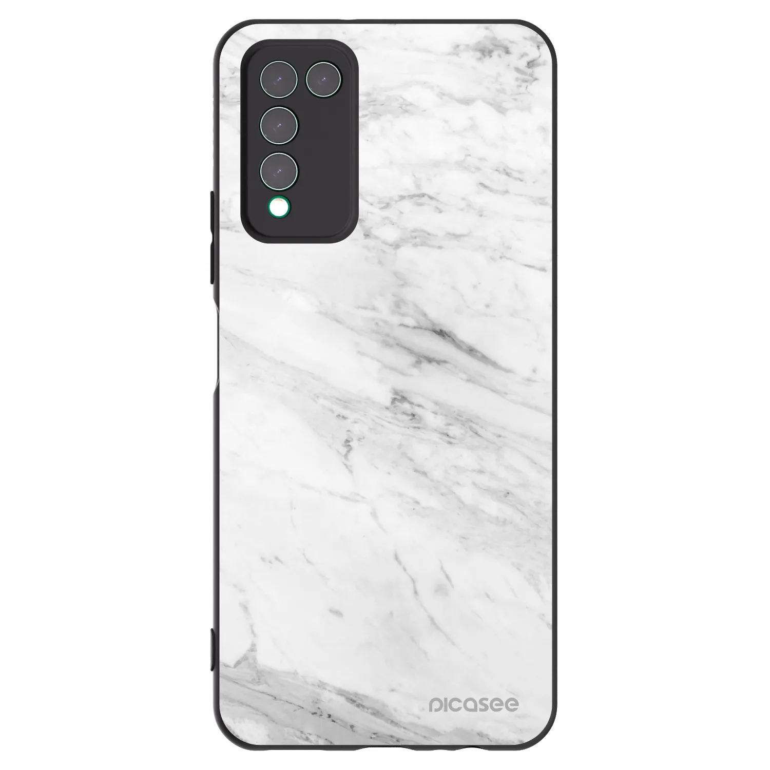 Picasee silikónový čierny obal pre Honor 10X Lite - White marble