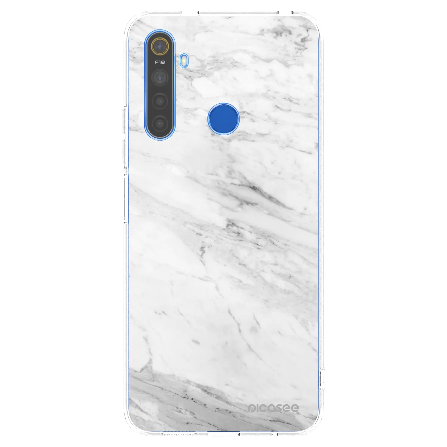 Picasee silikónový prehľadný obal pre Realme 5 - White marble