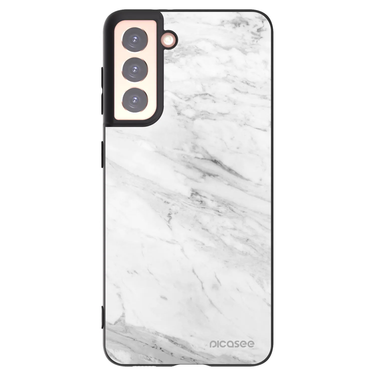 Silikónový čierny obal pre Samsung Galaxy S21 5G G991B - White marble