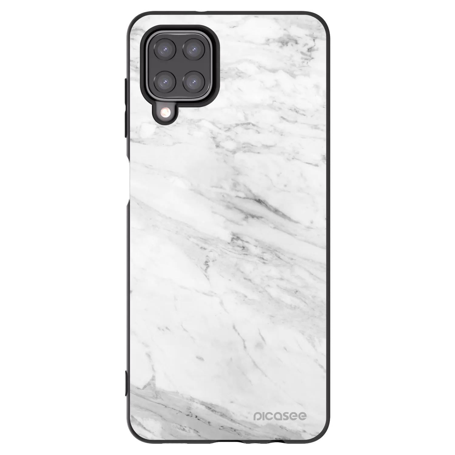 Silikónový čierny obal pre Samsung Galaxy A12 A125F - White marble