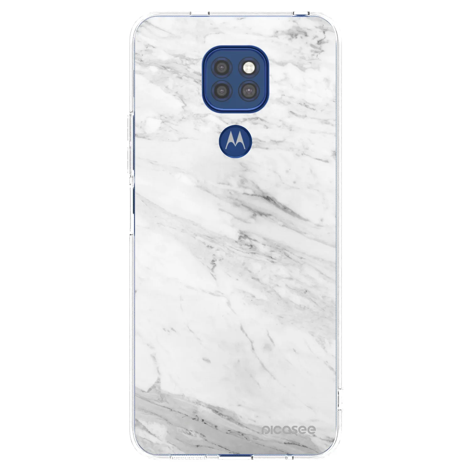 Silikónový prehľadný obal pre Motorola Moto G9 Play - White marble