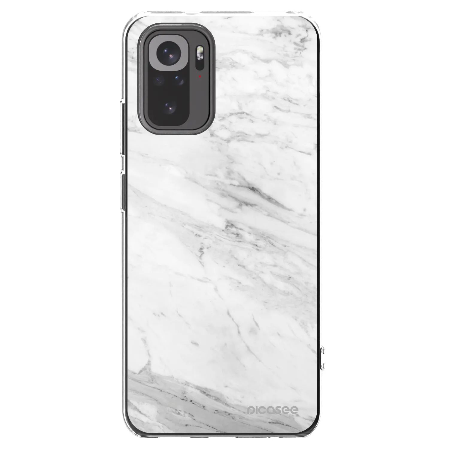 Picasee silikónový prehľadný obal pre Xiaomi Redmi Note 10 - White marble