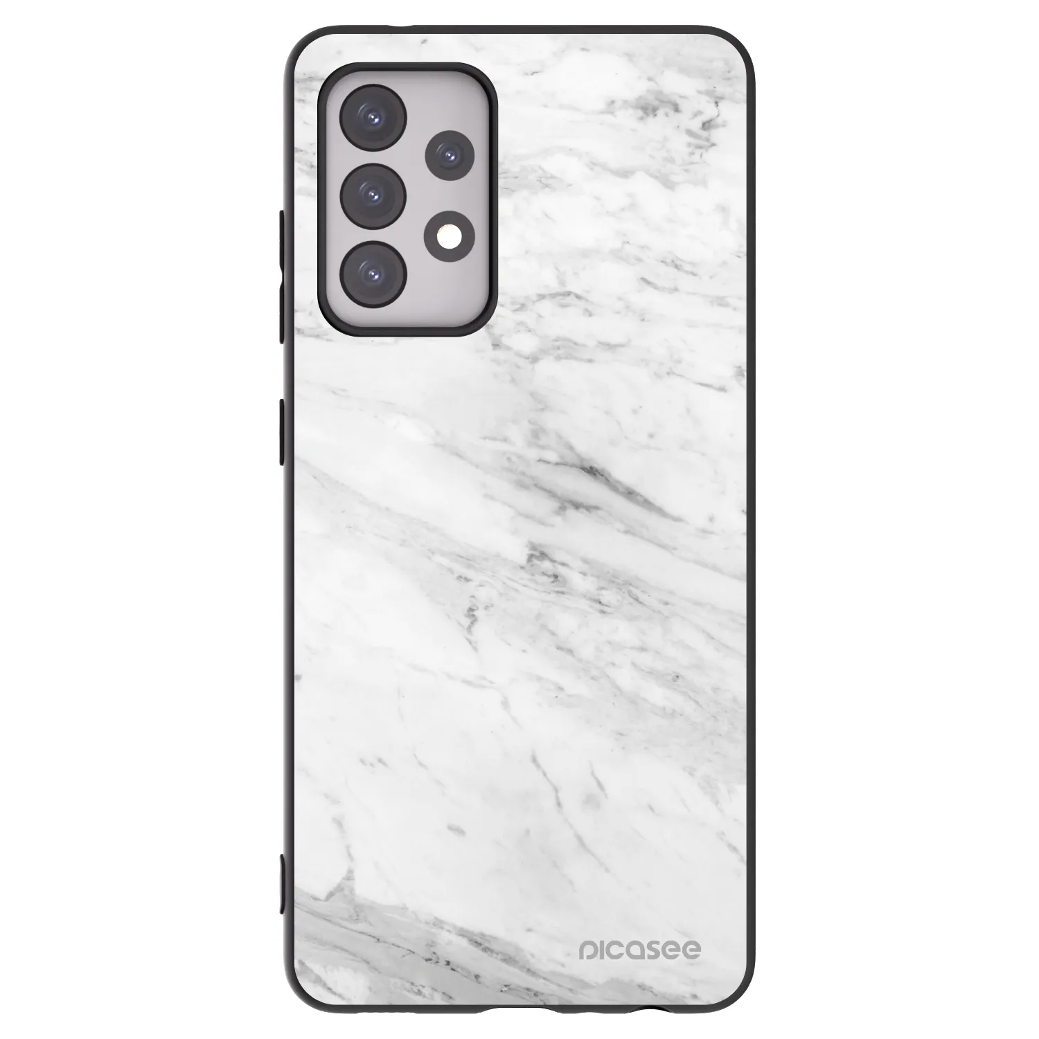 Picasee silikónový čierny obal pre Samsung Galaxy A52 5G A525F - White marble