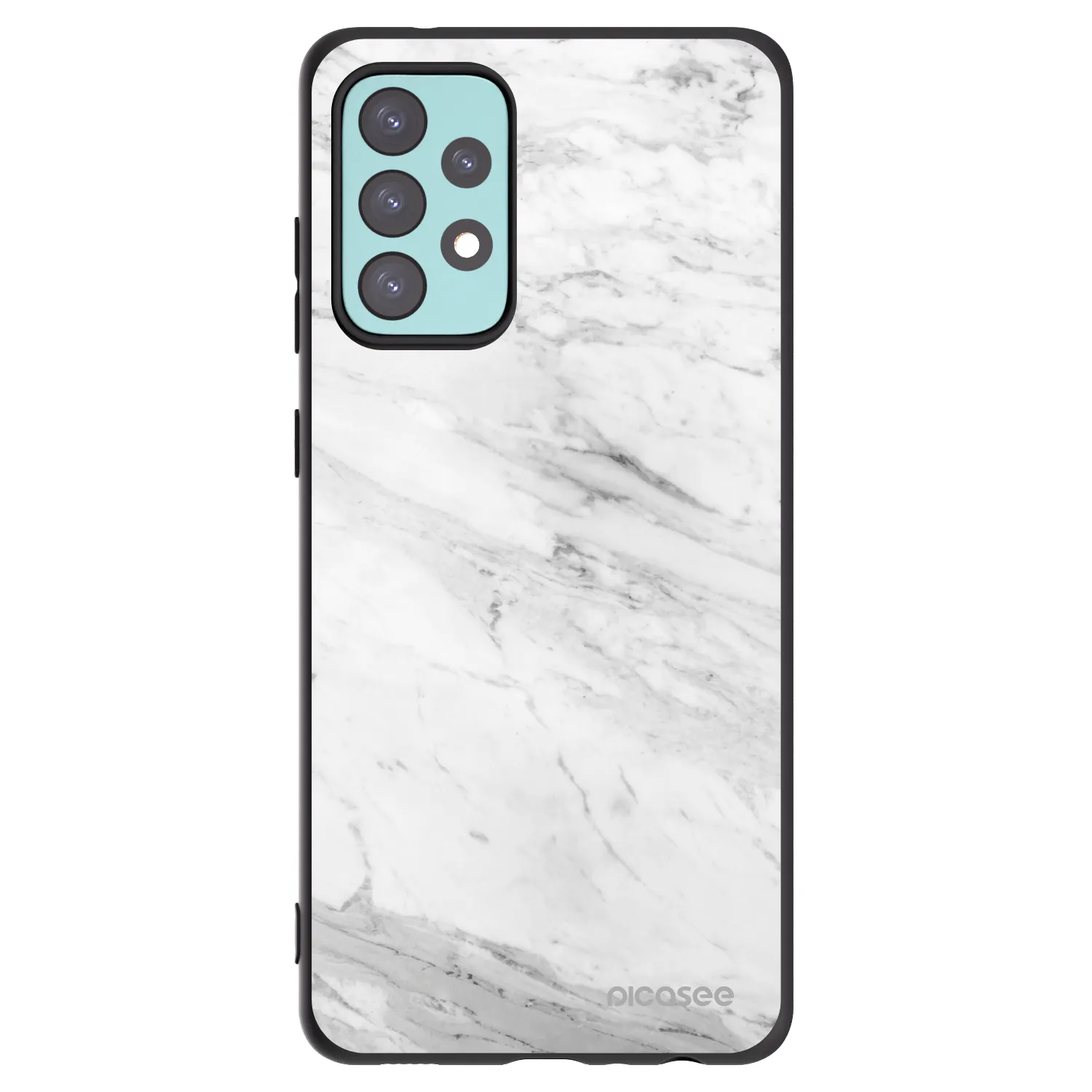 Picasee silikónový čierny obal pre Samsung Galaxy A72 A725F - White marble