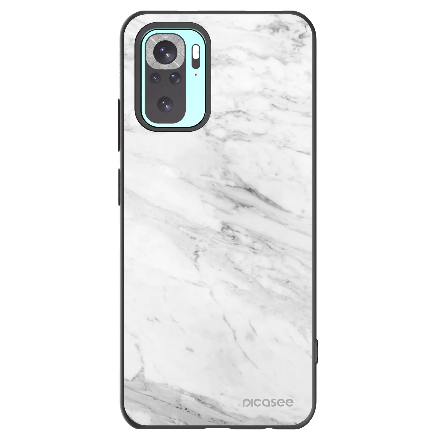 Picasee silikónový čierny obal pre Xiaomi Redmi Note 10 Pro - White marble
