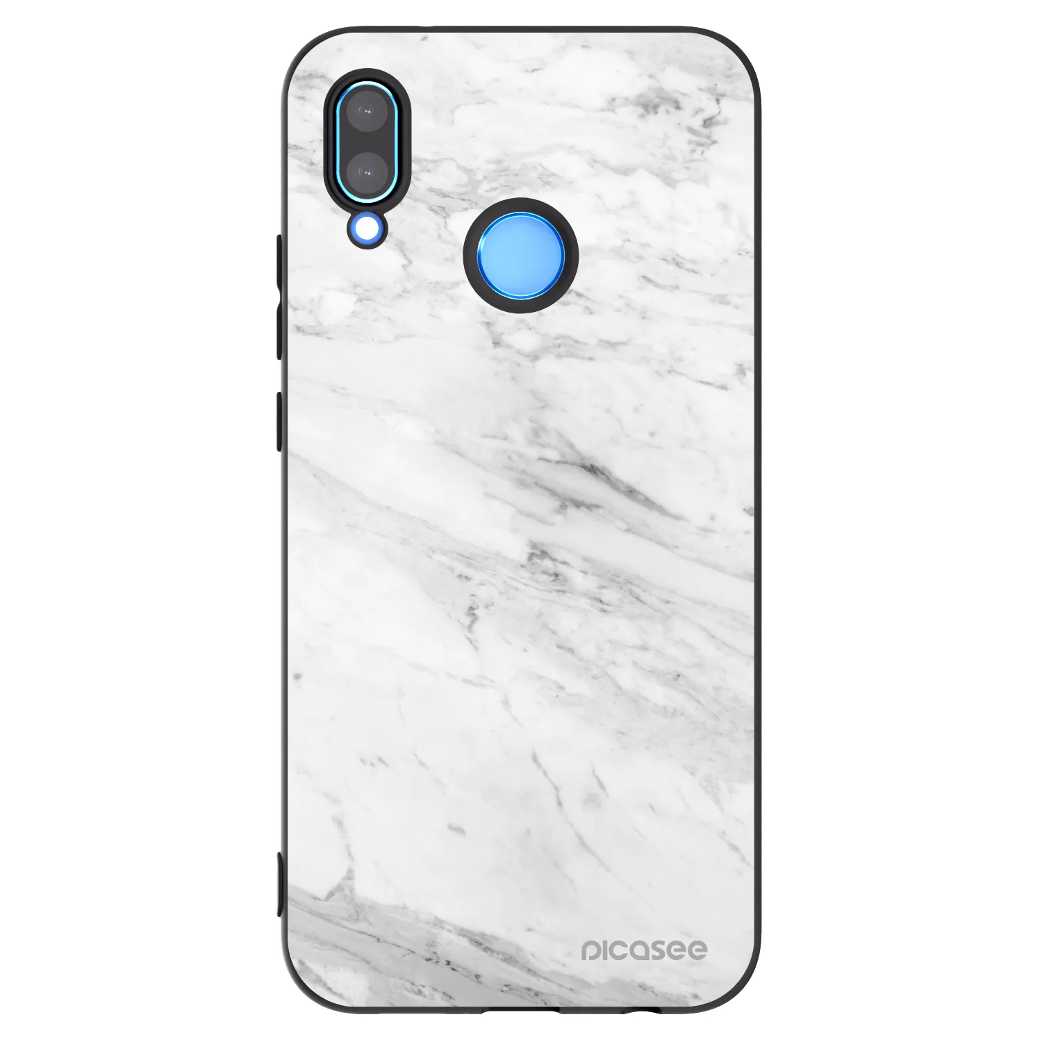 Picasee silikónový čierny obal pre Huawei P20 Lite - White marble