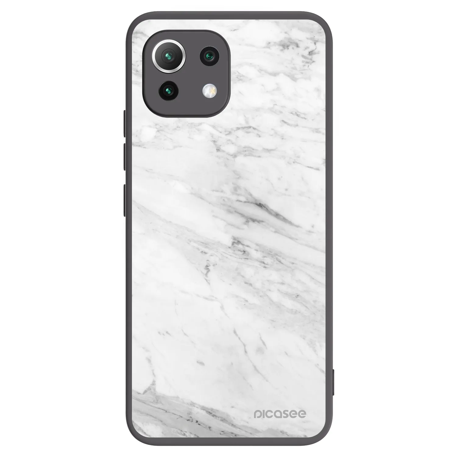 Picasee silikónový čierny obal pre Xiaomi Mi 11 Lite - White marble