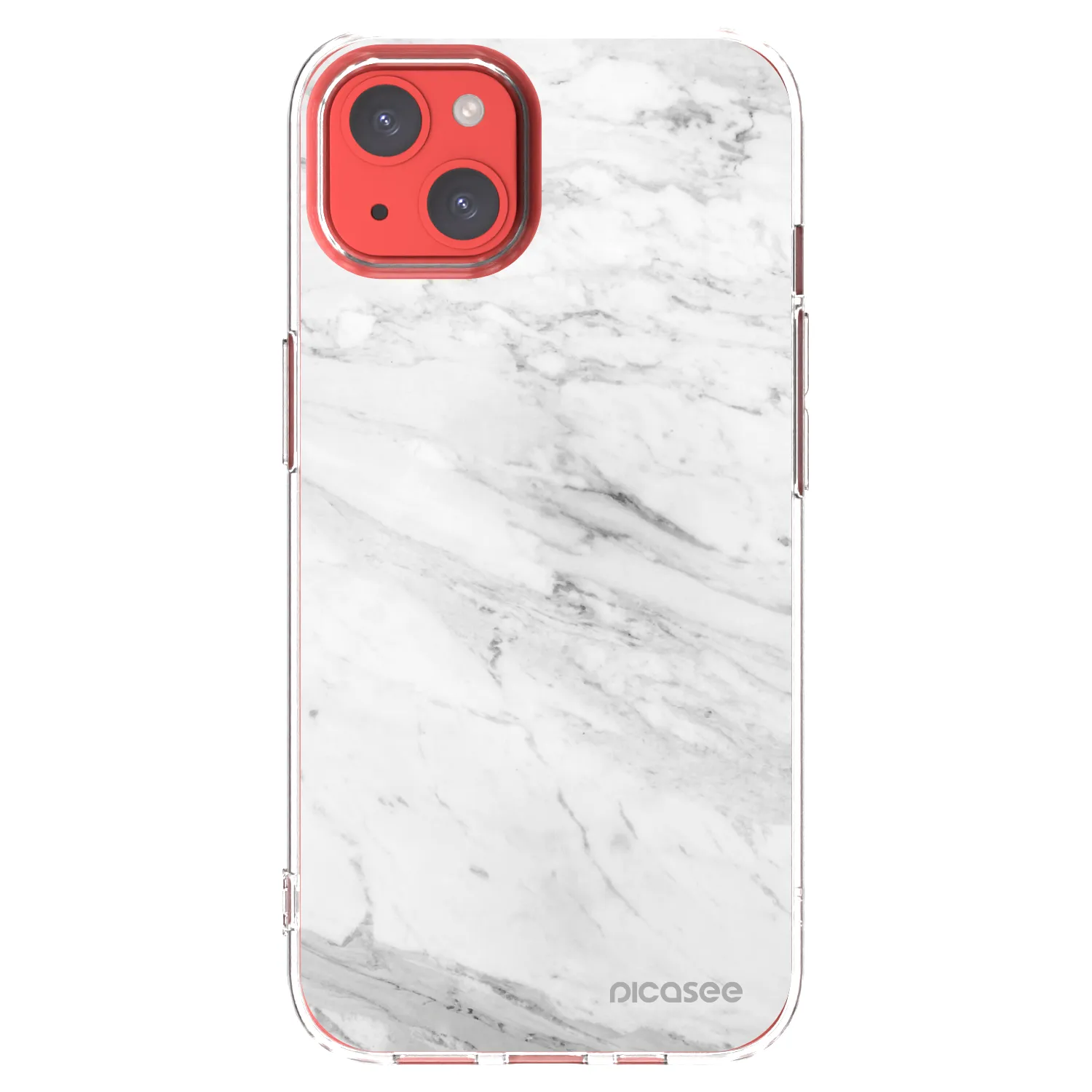 Picasee silikónový prehľadný obal pre Apple iPhone 13 - White marble