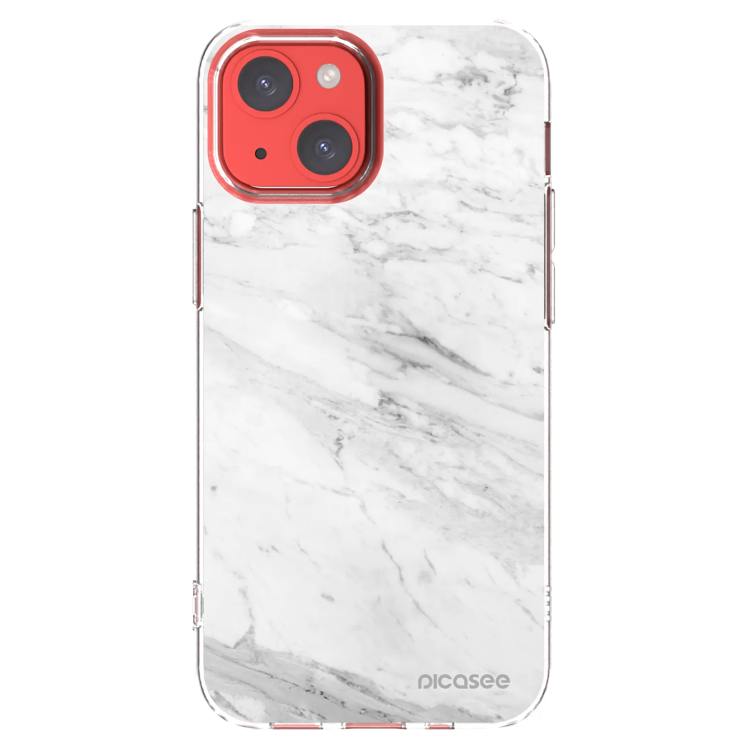 Picasee silikónový prehľadný obal pre Apple iPhone 13 mini - White marble