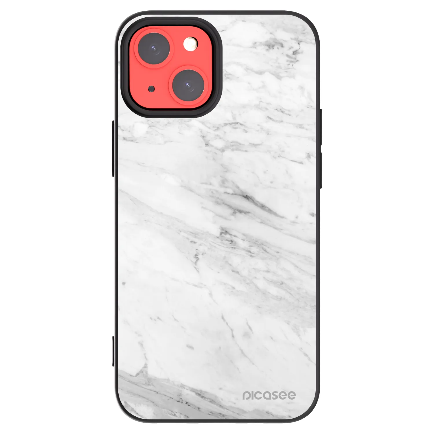 Picasee silikónový čierny obal pre Apple iPhone 13 mini - White marble