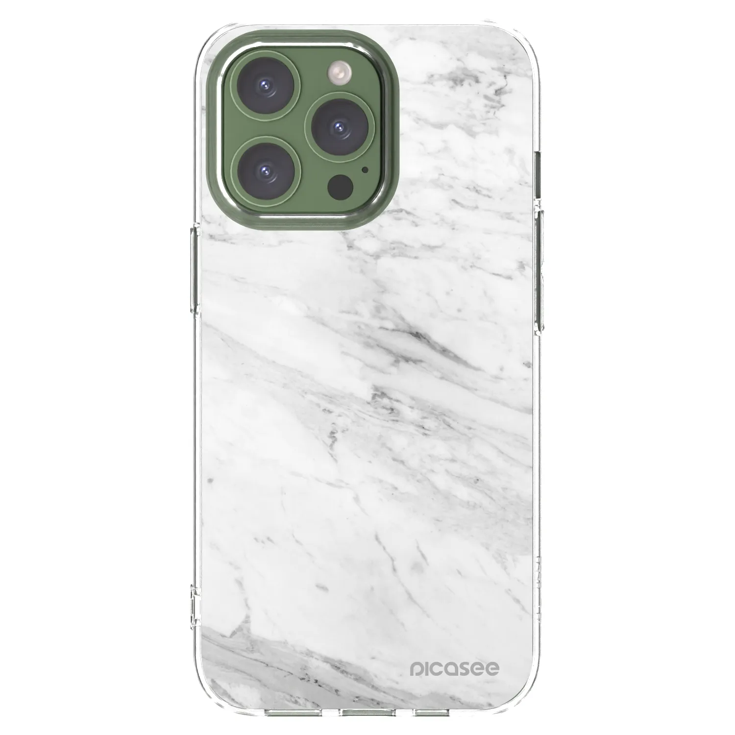 Silikónový prehľadný obal pre Apple iPhone 13 Pro - White marble