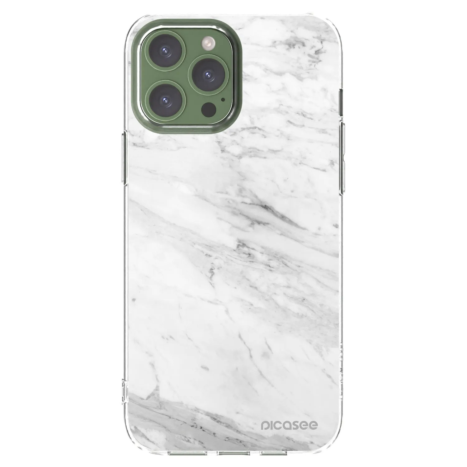 Silikónový prehľadný obal pre Apple iPhone 13 Pro Max - White marble