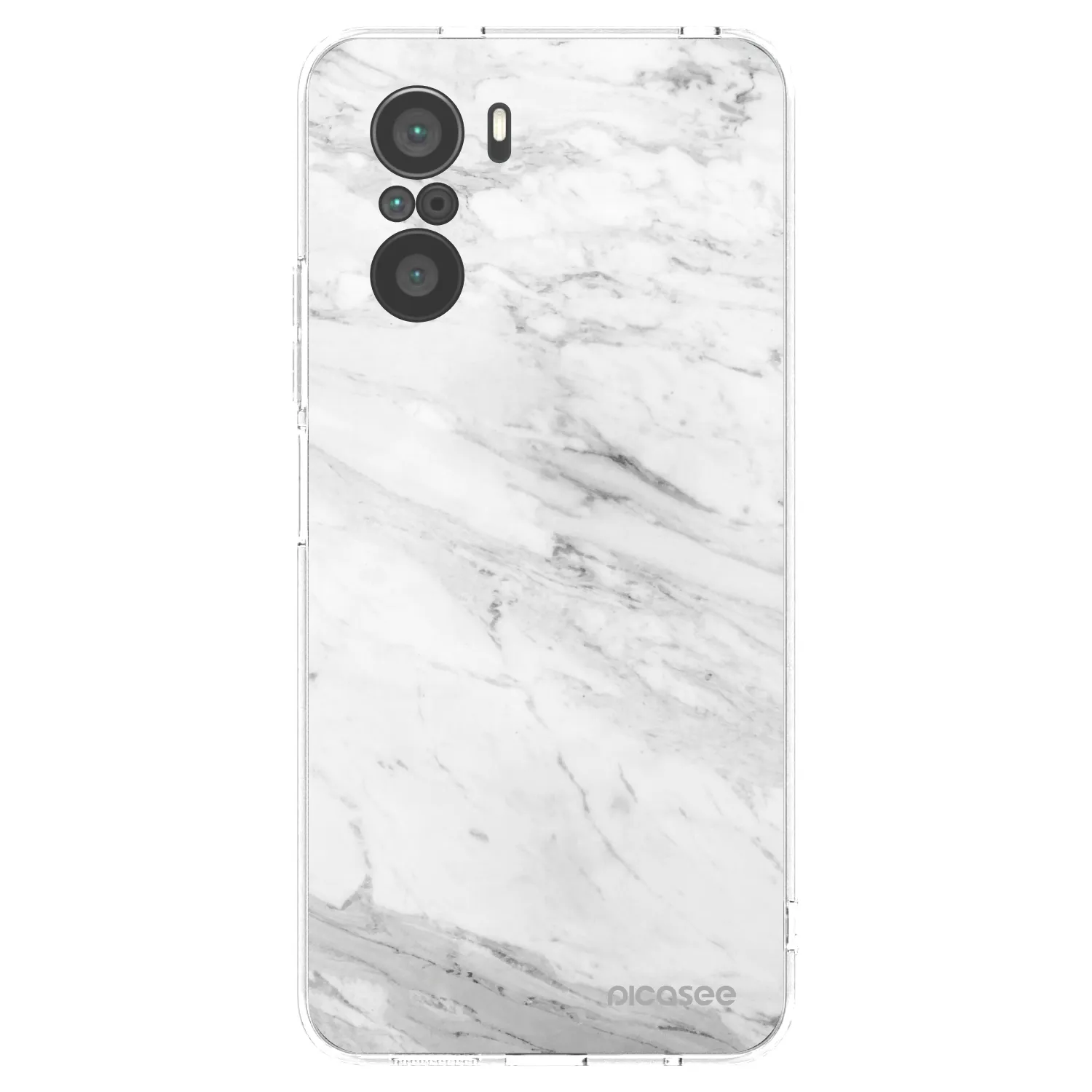 Picasee silikónový prehľadný obal pre Xiaomi Poco F3 - White marble